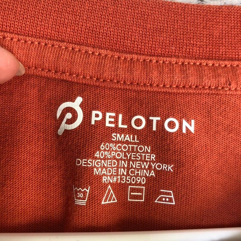 Peloton Together We Go Far Adult Small Long Sleeve Crewneck Shirt Orange gallery