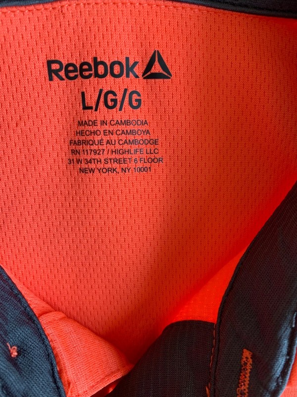 Reebok Polo Shirt Mens (L) Hot Coral Performance Moisture Wicking NWT gallery