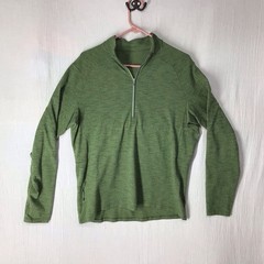Lululemon Men’s L 1/4 Zip Surge Jacket Heathered Green Long Sleeve LM3CMXS