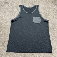 Under Armour Active Tank Top Mens Large Blue Gray Pocket Athletic Gym Training