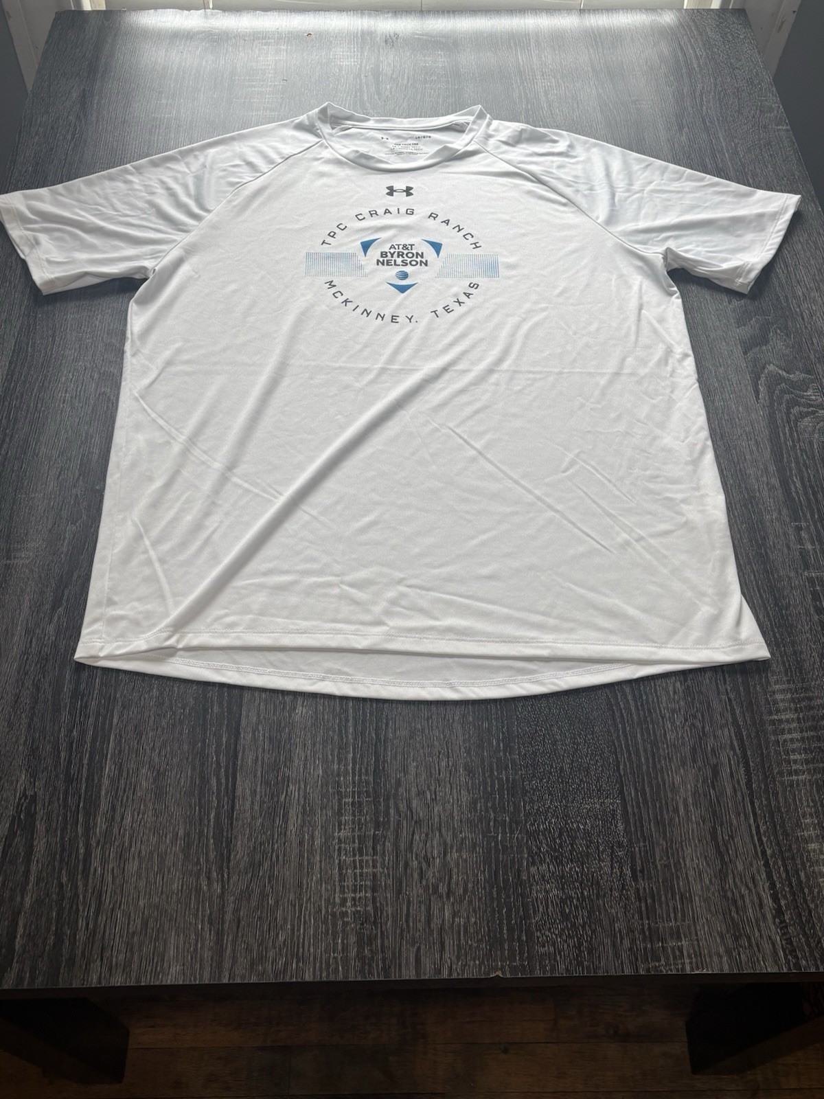 Under Armour Tech The Tech Tee White Graphic Crew Neck Logo T-Shirt Men L gallery