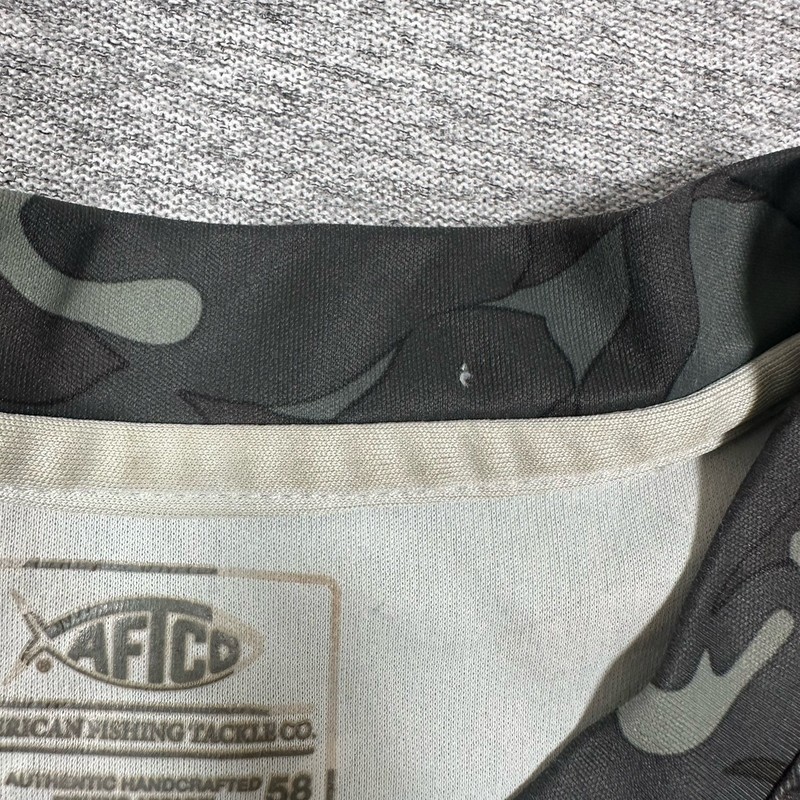 Aftco Shirt Mens Medium Gray Camo Performance Long Sleeve Outdoor Fishing READ gallery