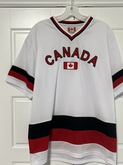 Canada Hockey Style Jersey shirt Size Large Embrodered White/Red/Black NWT