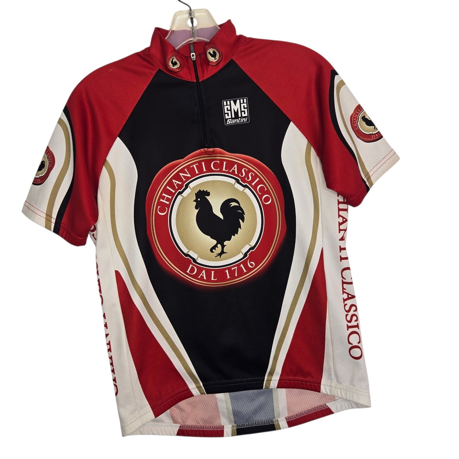 SMS Santini Chianti Classico Men Cycling Jersey Italy Rooster Red Pockets Small gallery