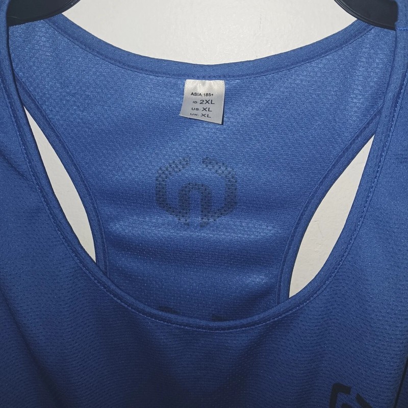 Neleus Y Back Muscle Tank Top Blue Mesh Polyester Breathable Men Size XL gallery
