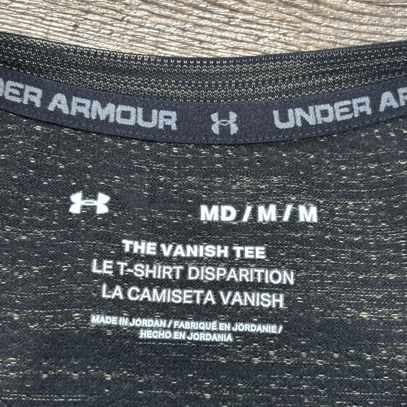 Under Armour Vanish Shirt Men's Medium Green Black Heathered Lightweight Tee gallery