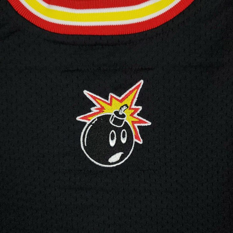 The Hundreds Mitchell & Ness Small Jersey Black Red Yellow Atom Bomb NWT gallery