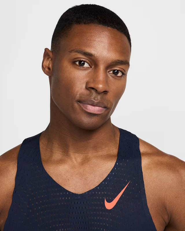 NWT Nike AeroSwift Men's Dri-FIT ADV Running Singlet FN4231-451 BLUE/ORANGE M gallery