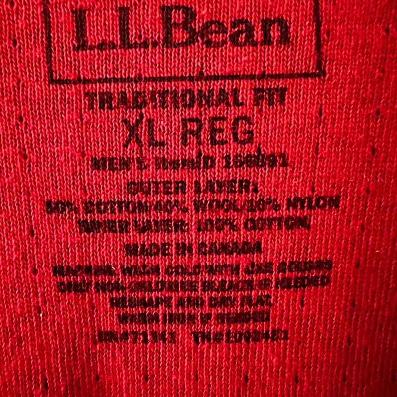 L.L. Bean Men's Red Wool & Cotton 1/4 Button Outer Layer Henley Shirt Size XL gallery