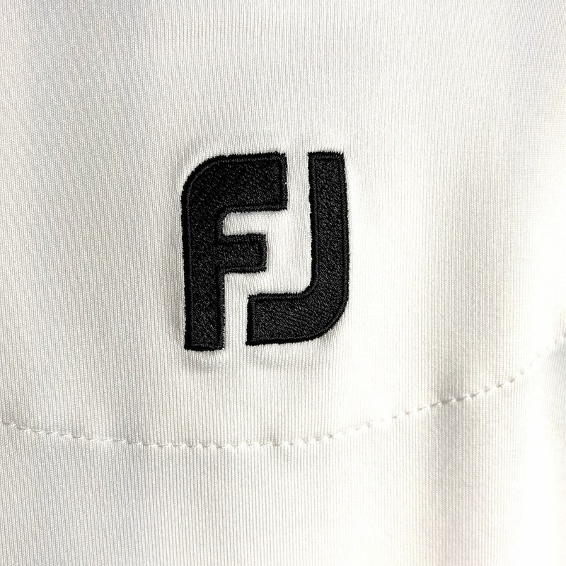 Footjoy FJ Performance Pullover Golf 1/4 Zip Shirt Mens M White Blue Colorblock gallery