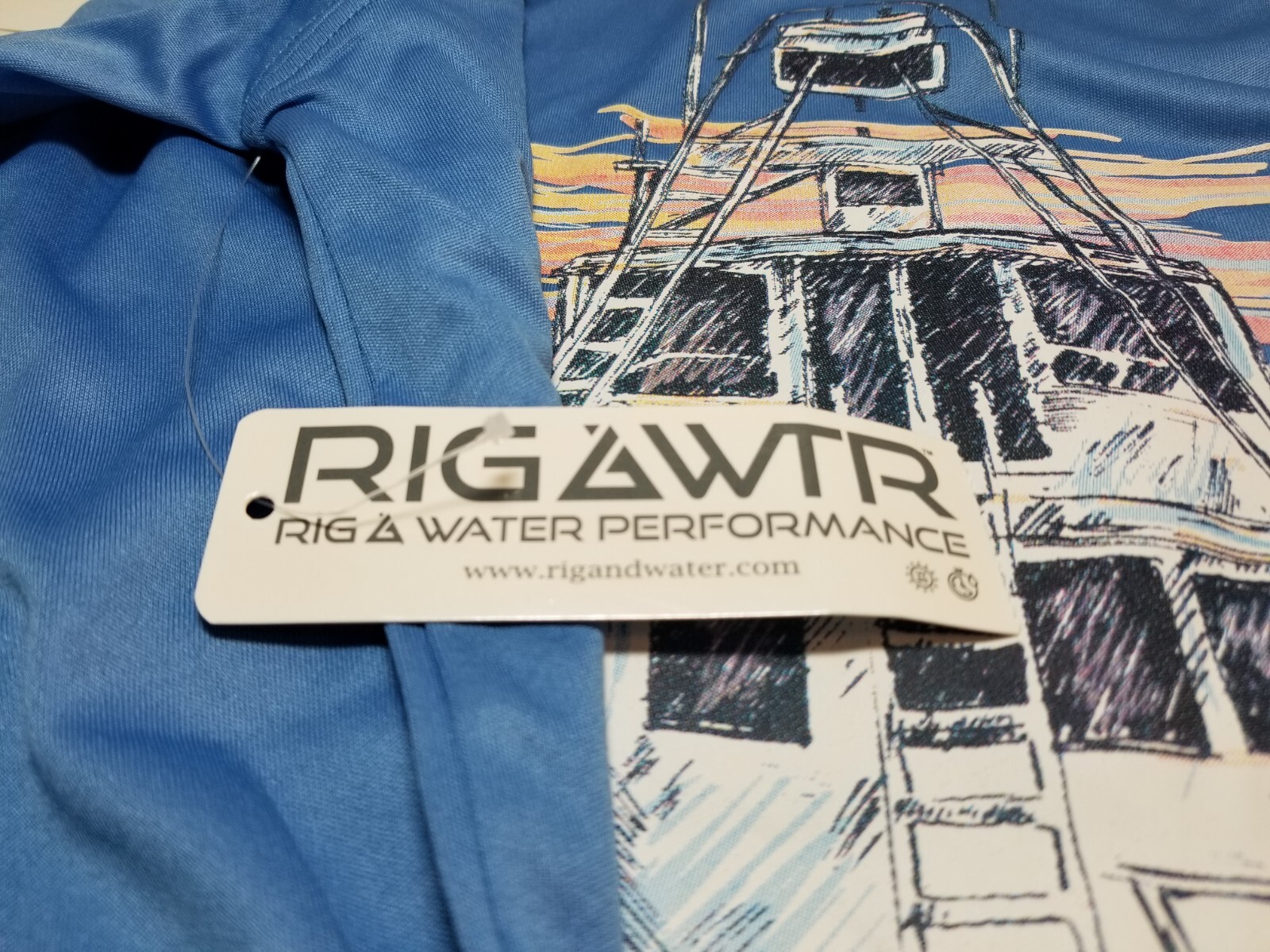 NWT Rig And Water Performance Long Sleeve T Shirt Mens Size M UPF 50 Fishing gallery