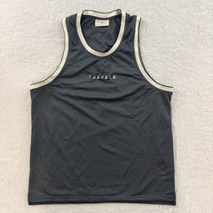 YOUNG LA MESH BASKETBALL JERSEY TANK TOP MENS XL BLACK CREAM TRIM GYM NWOT