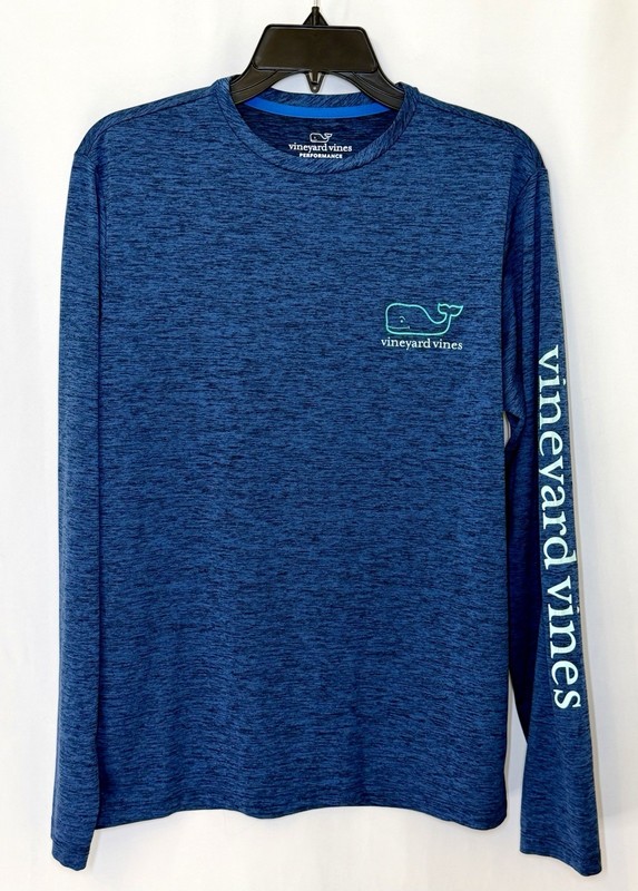 Vineyard Vines Performance Blue Athletic Long Sleeve Shirt - Men's XS gallery