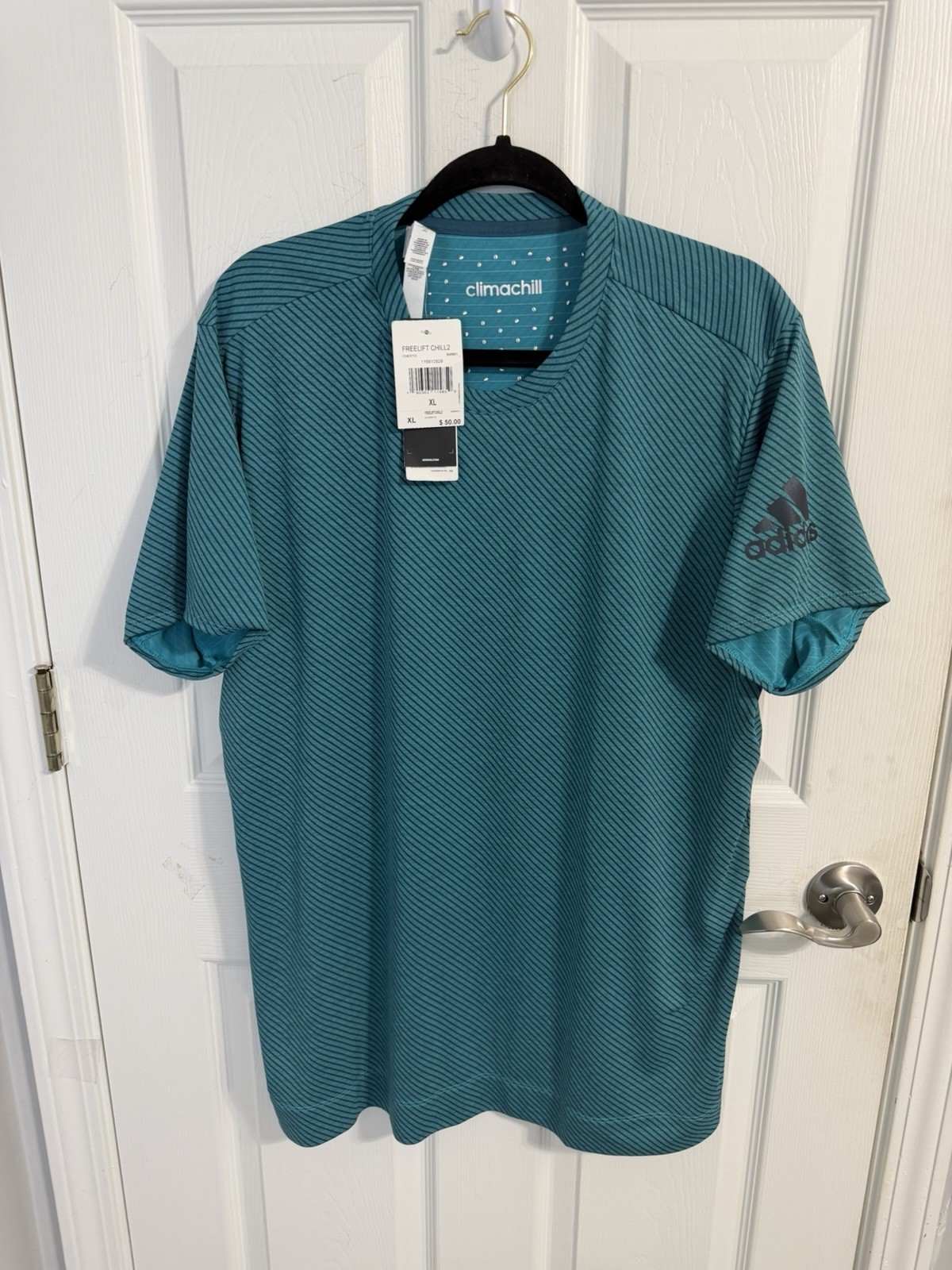 Adidas Climachill 2 Men’s XL Turquoise Short Sleeve Shirt New With Tags gallery