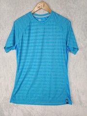 SAXX Shirt Mens Medium Blue Hot Shot Tech Tee DropTemp Running Athletic Gym