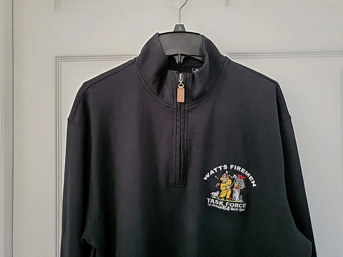 Men's Jack Nicklaus Navy Blue Watts Firemen Task Force Zip Pullover Size XL gallery