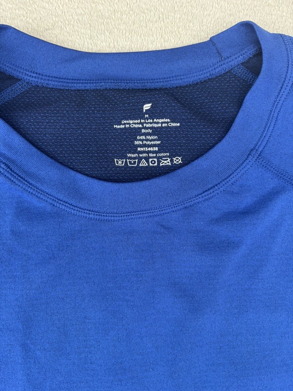 Fabletics T Shirt Mens Medium Surf Short Sleeve Crew Nylon Blend Workout Train gallery