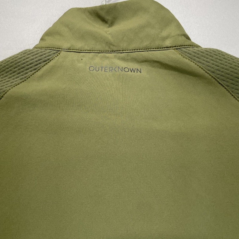 $148 Outerknown Active Mens S Small Warm Up 1/4 Zip Pullover Jacket Olive Green gallery