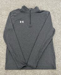 Under Armour HeatGear 1/4 Zip Mock Neck Pullover Mens M Gray Long Sleeve