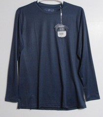 Men’s USA Palm Pique Stretch Long Sleeve Crew Neck Tee Shirt Float Blue LARGE