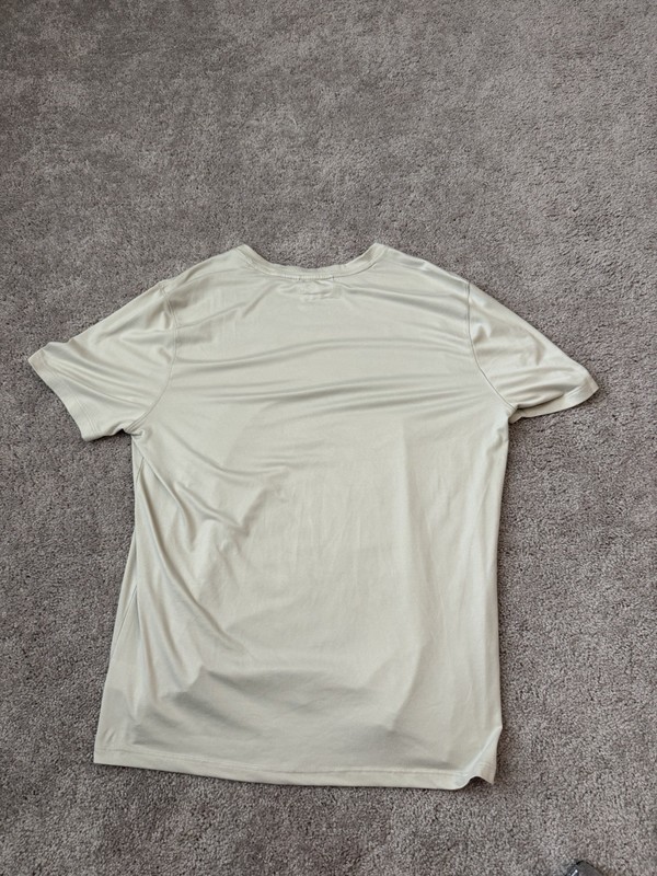 Avalanche Men's Beige Crew Neck Short Sleeve Stretch Logo Tee Shirt Size L gallery
