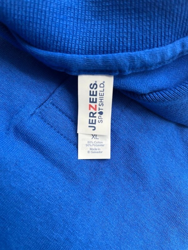 Jerzees Mens Spotshield Long Sleeve Jersey Polo Shirt 437ML Royal Size XL gallery