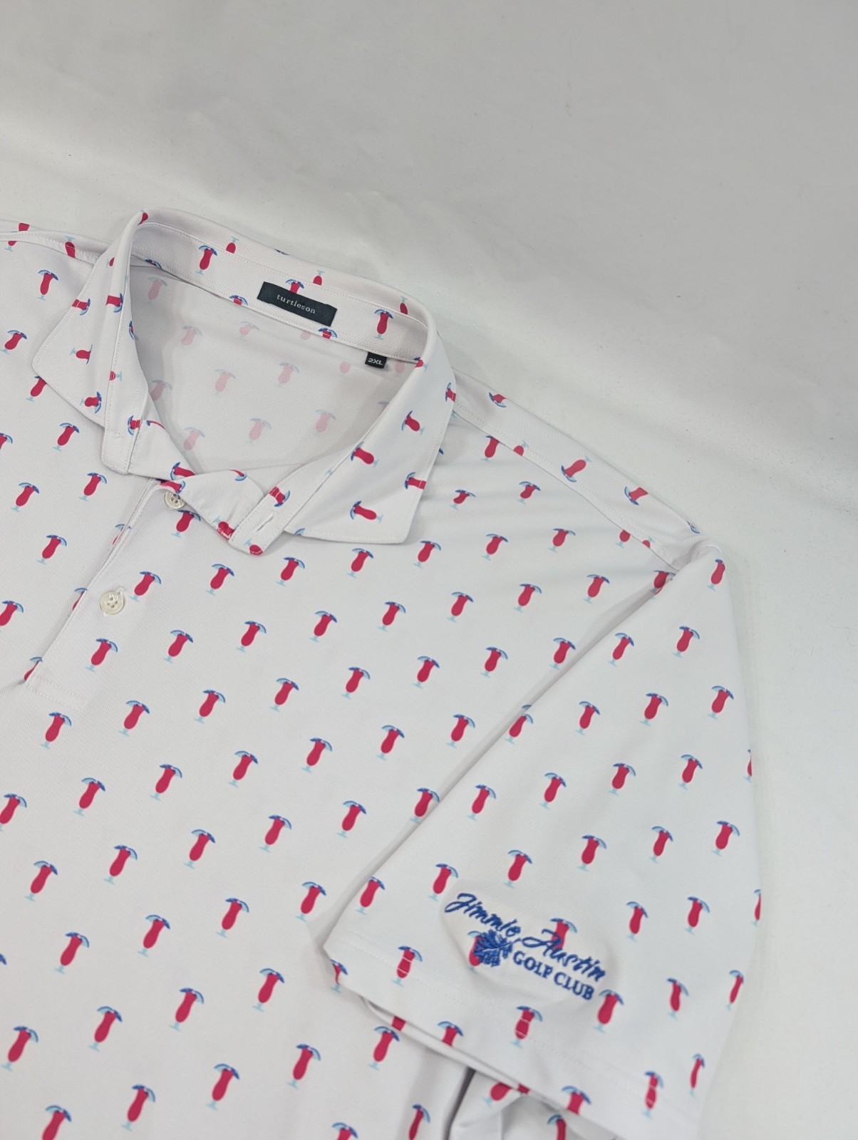 Turtleson Golf Polo Drinks All Over Jimmy Austin Golf Pullover Polo XXL White gallery