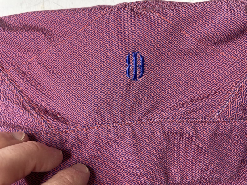 Holderness & Bourne Pullover Mens Large Amaretto Cobalt Barlow Quarter Zip Golf gallery