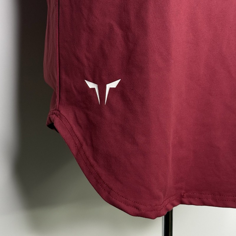 SQUAT WOLF Workout Shirt Mens Large Maroon Tee Moisture Wicking Gym Training gallery