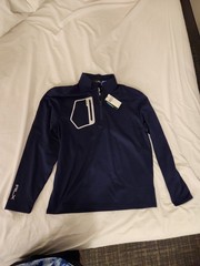 NWT Men Large RLX RALPH LAUREN Jersey Half-Zip Golf Top Navy US Open Pullover