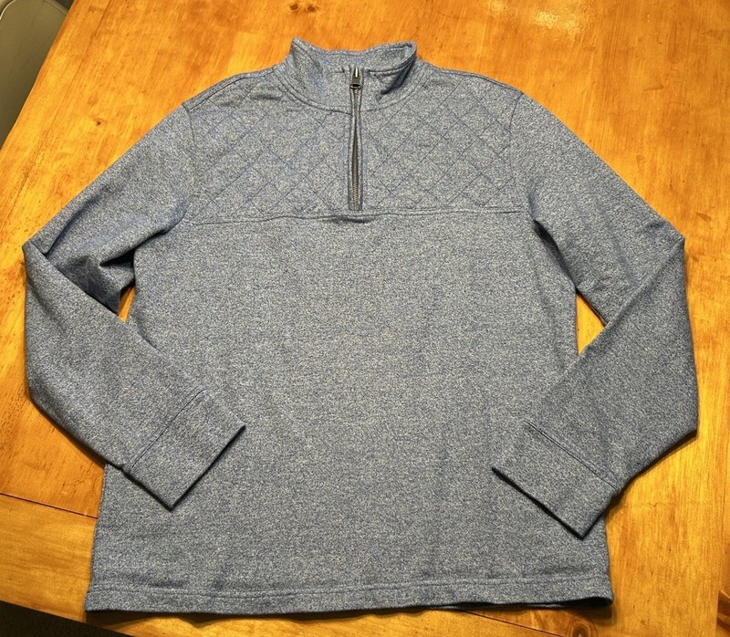 Banana Republic Mens 1/4 Zip Pullover Mock Neck Long Sleeve Blue Size L gallery