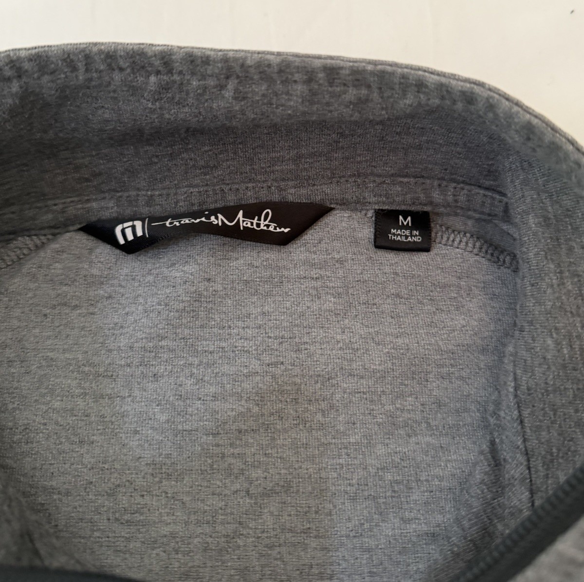 TravisMathew Men's Gray 1/4 Zip Pullover Cotton Blend Long Sleeve M gallery