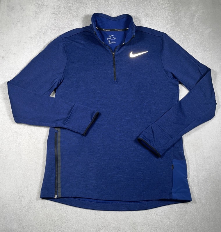 Nike Therma 1/2 Zip Running Pullover Top 928557-492 Men’s Size M Navy gallery