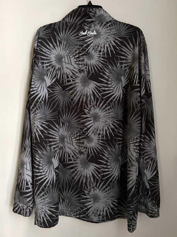 Bad Birdie Golf 1/4 Zip Pullover Jacket Mens XXL / 2XL Gray Palm Leaves UPF 50 gallery