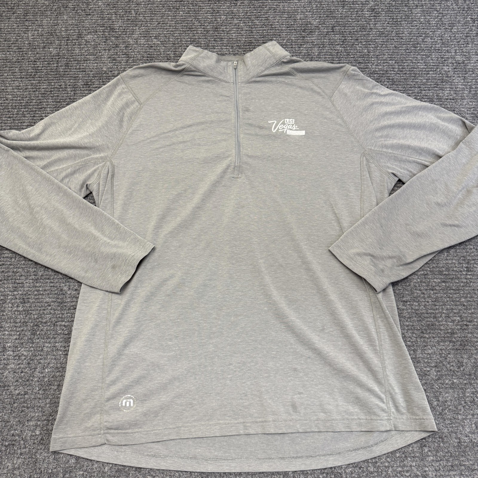 Travis Mathew Pullover Mens XL Gray Quarter Zip Las Vegas Performance Golf Top gallery