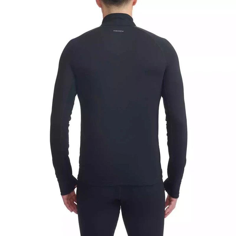 Paradox Men's 1/4 Zip Merino Blend Performance Base Layer Top, Black, Size L gallery