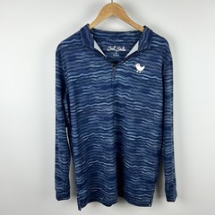 Bad Birdie Striped Lightweight Quarter Zip Golf Performance Pullover Blue Size M