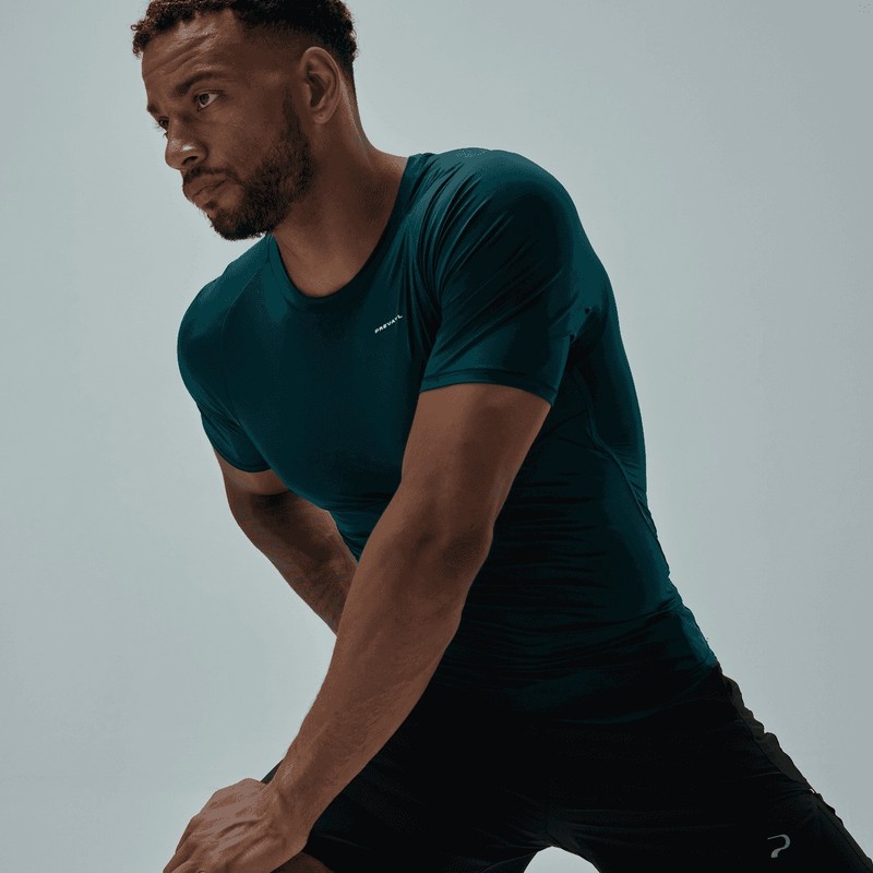 Prevayl Men's x2 Bundle Smart Compressive Fit T-Shirt & Tank Top Size L, Blk/Grn gallery