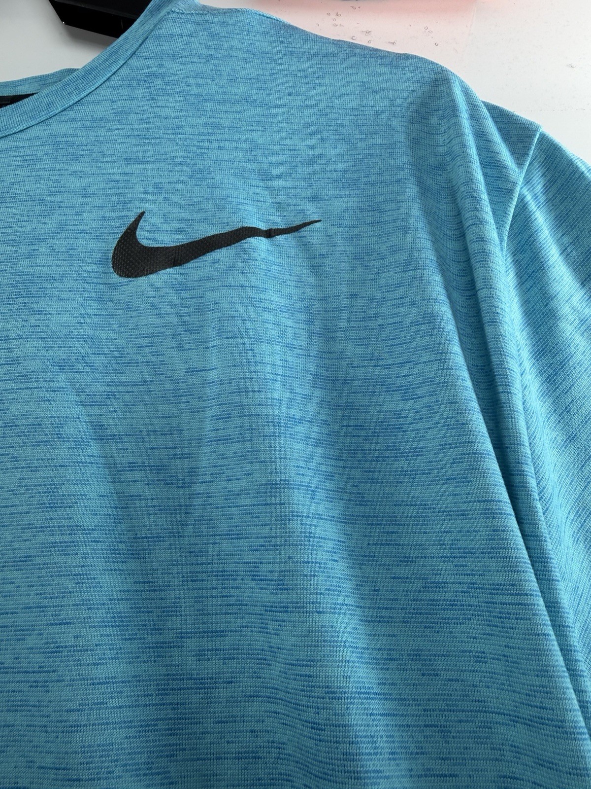 Nike Dri-Fit Ultra Soft Touch Heathered Blue Short Sleeve T-Shirt 742228-418 XL gallery