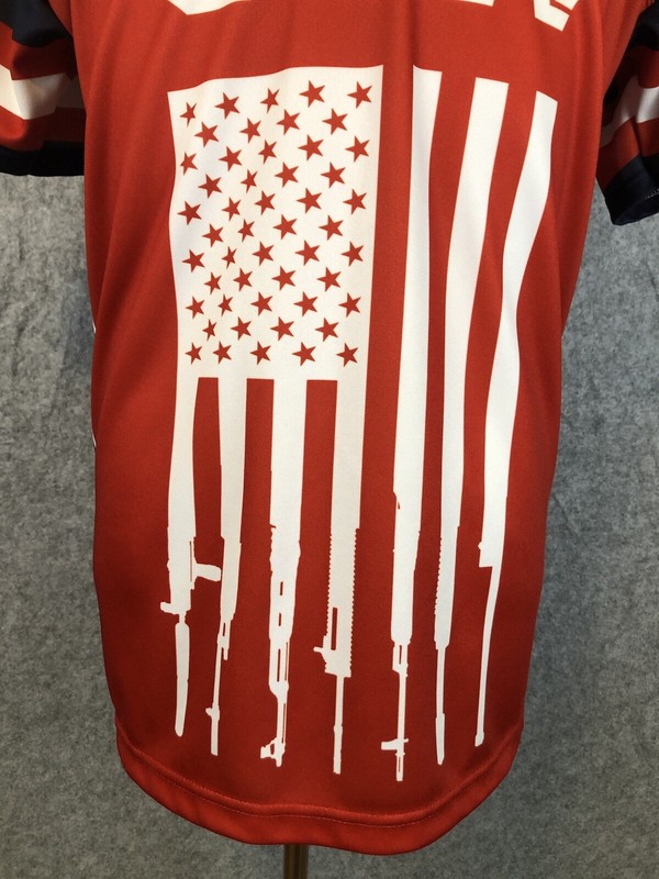 Greater Half 2rd Amendment Football Jersey Shirt American Red White Blue Flag gallery