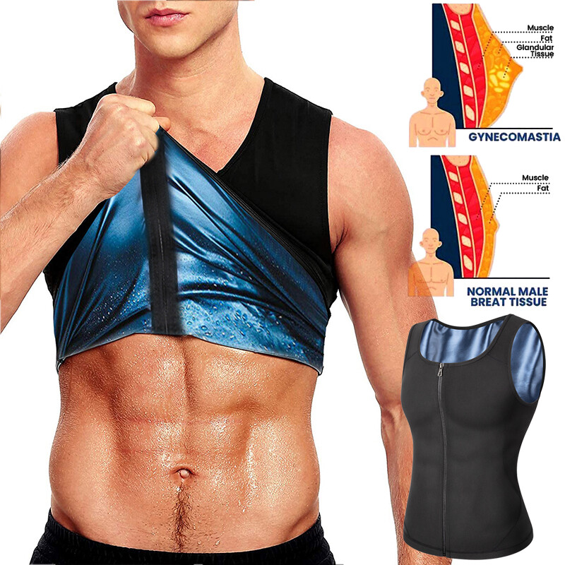 Men Gynecomastia Compression Tank Tops Sauna Vest Fitness Body Shaper Sweat Belt gallery