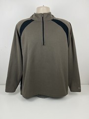 Tiger Woods Collection 1/4 Zip Brown Golf Pullover Mens Size XL Long Sleeve EUC