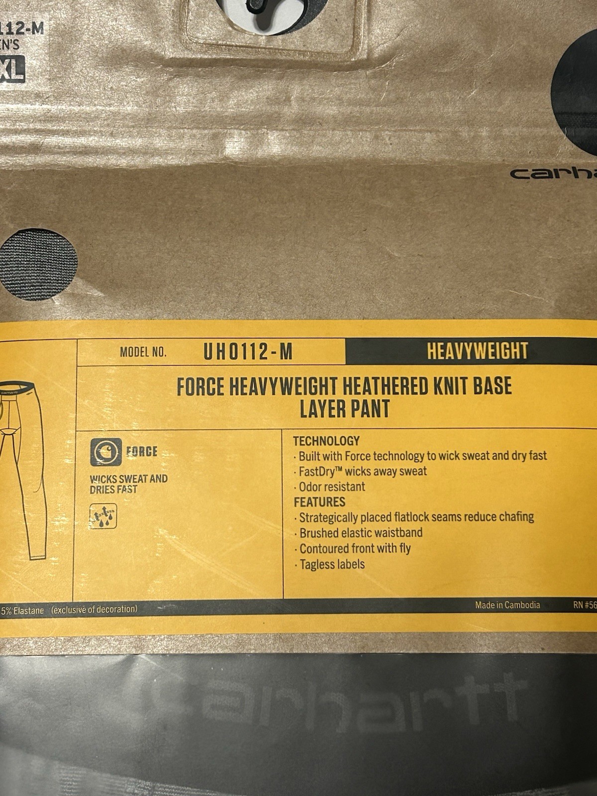 Carhartt Force Heavy Weight Knit Base layer Pant Mens Size XXL Heather Grey gallery