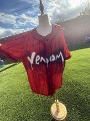 Marvel Venom Baseball button up Style Men’s Jersey ( Large)
