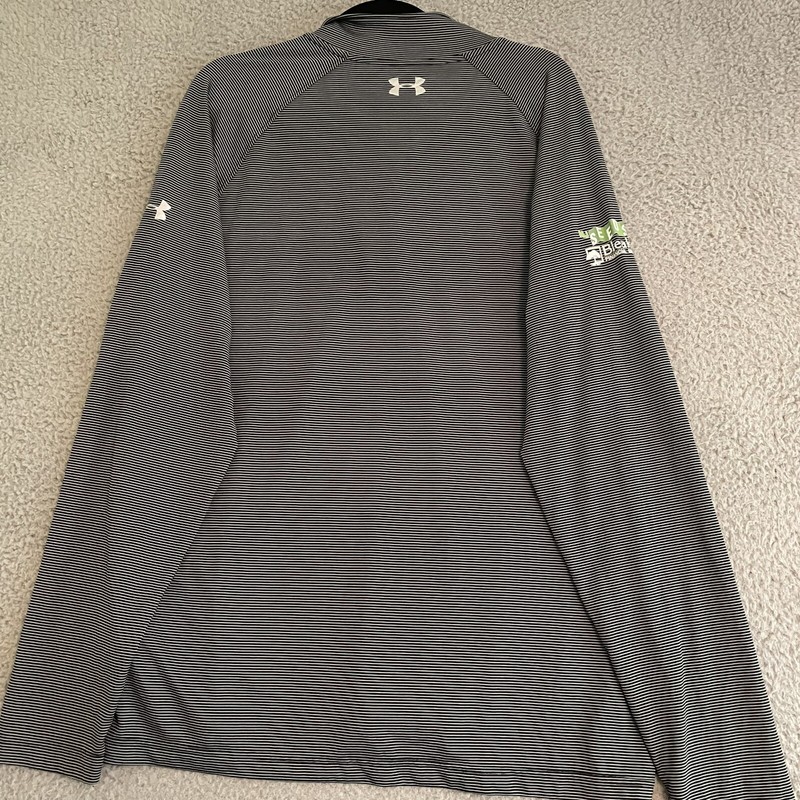 Under Armour Heat Gear Mens Size XL Loose 1/4 Zip Pullover Shirt Blue Logo gallery