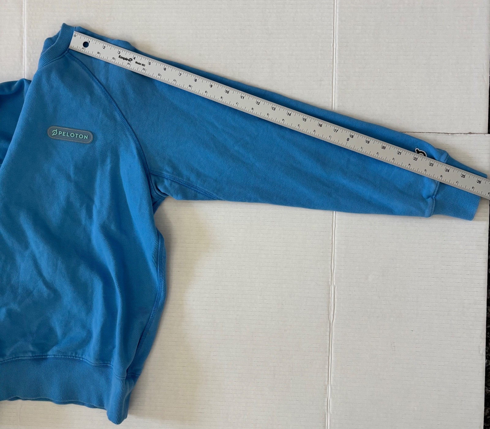 Peloton Sweatshirt Mens Medium Blue Long Sleeve Cotton Thermal Performance gallery