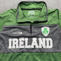 Lansdowne Ireland Pullover Mens XL Green Drylans Performance Quarter Zip Shirt