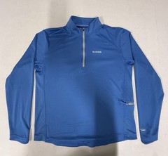 SIMMS Solarflex Plus UPF 50 1/4 Zip Pullover Fishing Mens Medium Blue 160