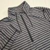 Lululemon Men's Size S Sweat Session 1/2 Zip Long Sleeve Pullover Black Stripe gallery
