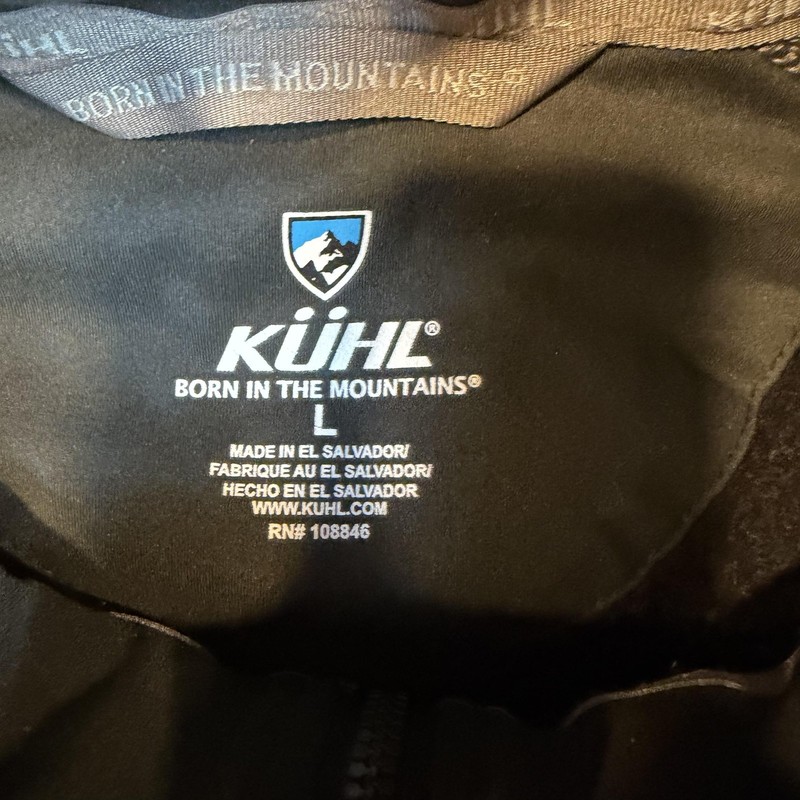 Kuhl Pullover Mens Large Black 1/4 Zip Fleece Hiking Thermal Long Sleeve Top gallery